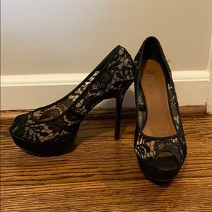 Lace black stilettos